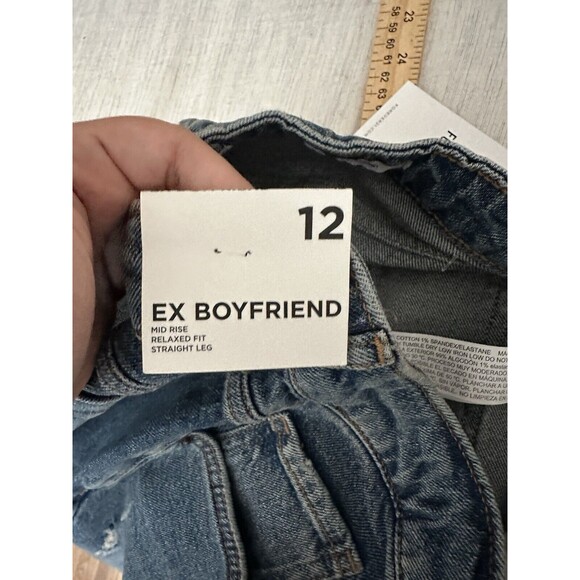 Forever21 Womens Ex Boyfriend Jeans Size 12 Distressed NWT Cropped Ankle - Picture 7 of 11